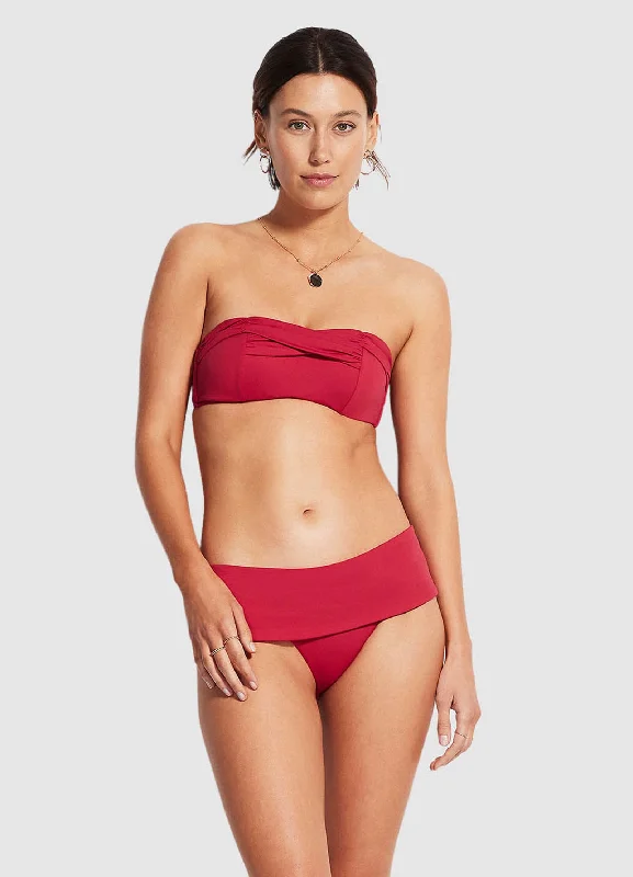 Maternity bikini for expecting mothers to enjoy the beach comfortablyBandeau Bustier - Rouge