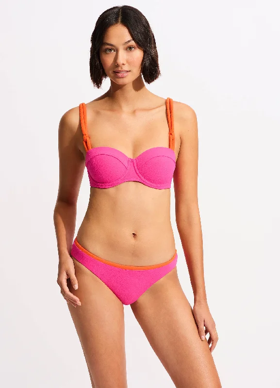 Convertible bikini that can be worn in multiple styles for versatilityBustier Bra - Fuchsia Rose