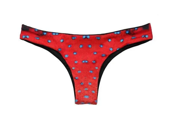 High - waisted bikini for a retro and tummy - flattering lookCoral Trout Print - Reversible - Skimpy Briefs - Repreve® Fabric