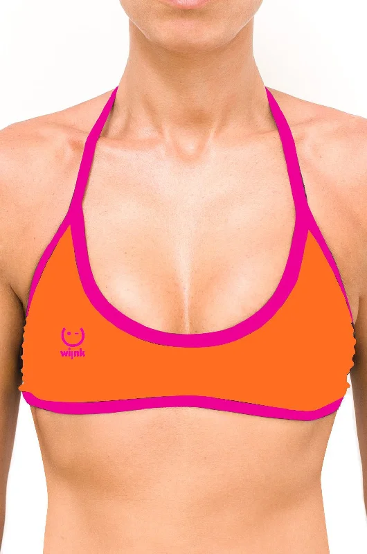 UV - protection bikini for safe sun exposure during beach daysSport Top Bikini Orange Fluor