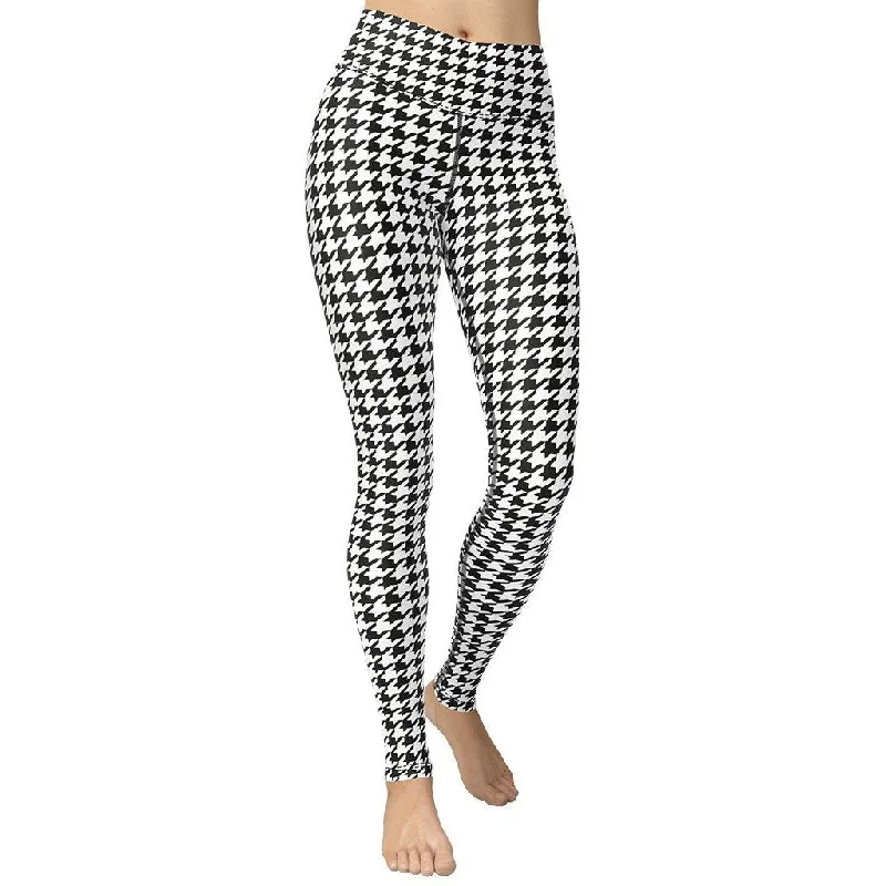 Jegging - style women leggings combining jeans look and leggings comfortBlack & White Houndstooth Print Yoga Leggings