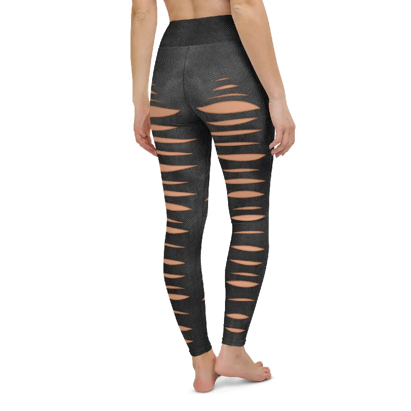 Sheer - panel women leggings for a sexy and alluring lookChic Slits Yoga Leggings