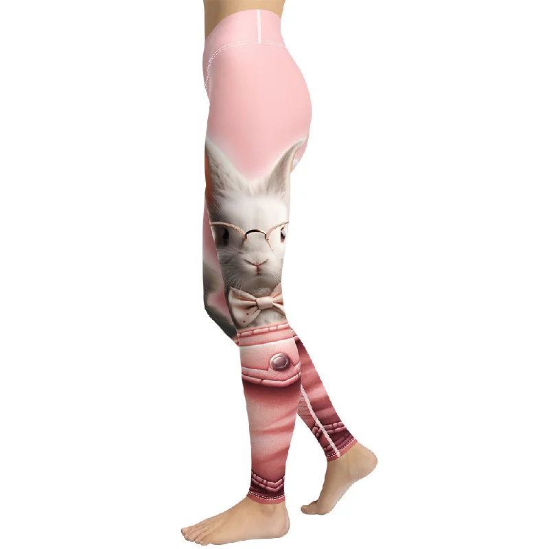 Fleece - lined women leggings for extra warmth in cold weatherCute Bunny Yoga Leggings