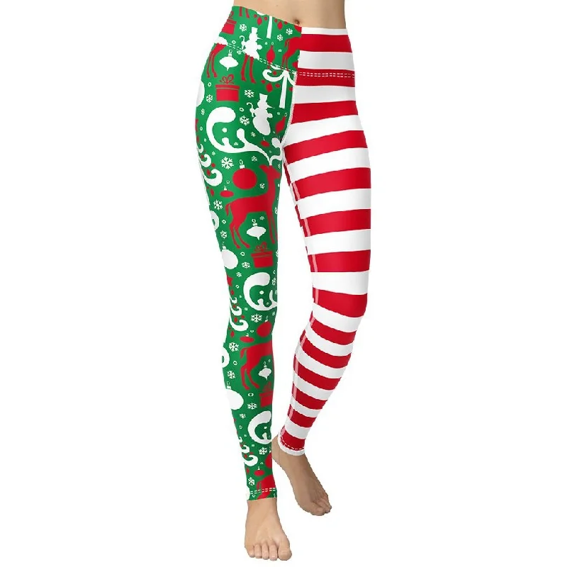 Cargo - pocket women leggings for added functionality and styleCute Two Pattern Christmas Yoga Leggings