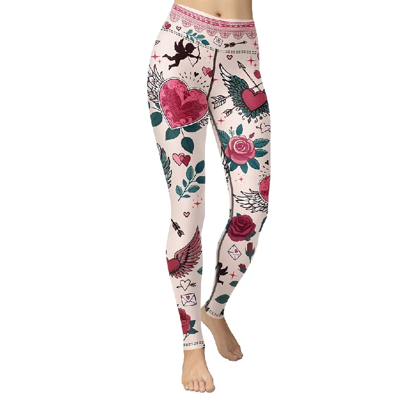 Yoga - specific women leggings with moisture - wicking fabricCute Valentine Yoga Leggings