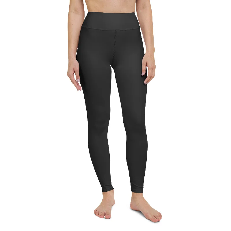 Bootcut women leggings for a unique and flattering silhouetteDark Charcoal Black Yoga Leggings