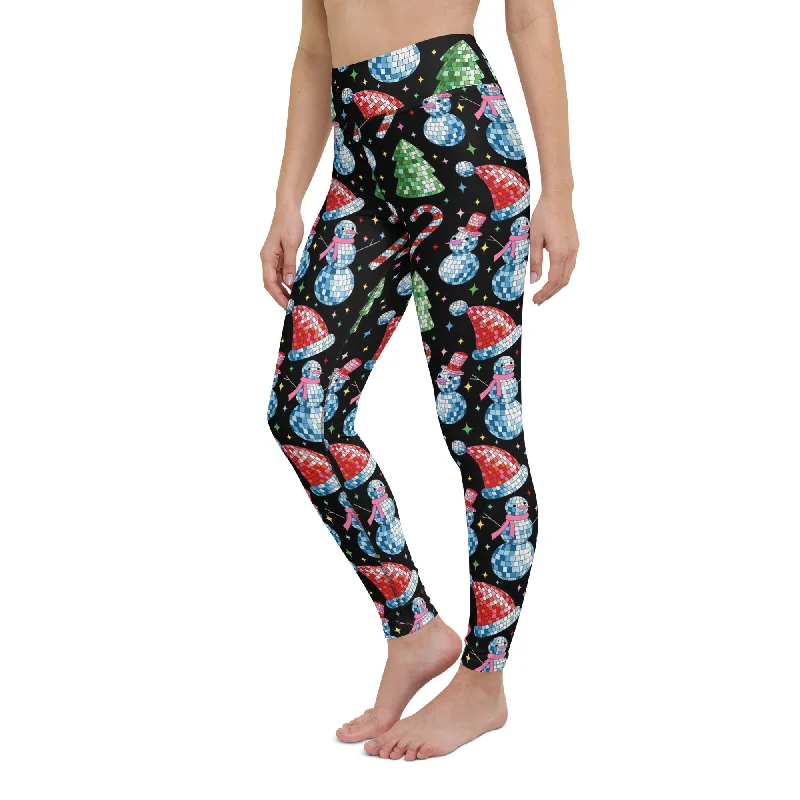 Yoga - specific women leggings with moisture - wicking fabricDisco Christmas Yoga Leggings