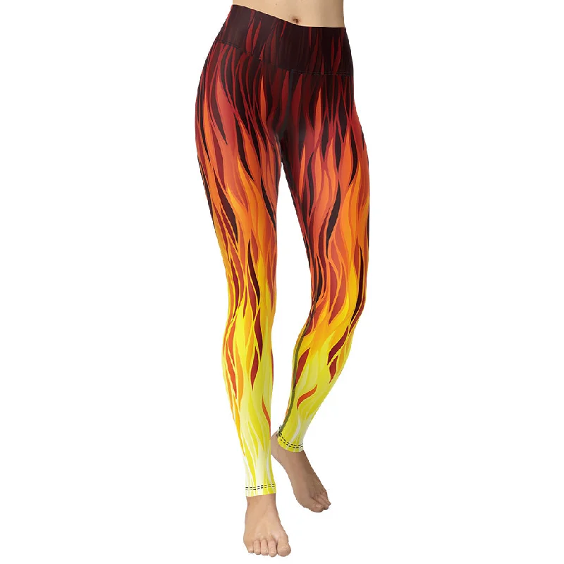 Patterned geometric women leggings for a modern and stylish appearanceFire Yoga Leggings