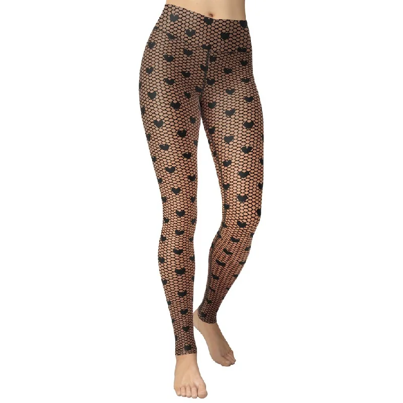 Organic cotton women leggings for an eco - friendly and soft optionFishnet Tights Print Yoga Leggings