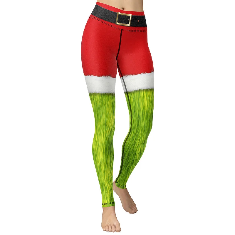 Compression women leggings for post - workout recovery and muscle supportGrumpy Christmas Yoga Leggings