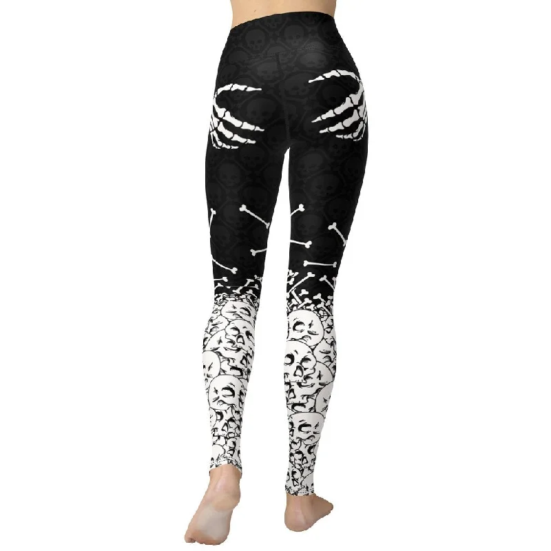 Bootcut women leggings for a unique and flattering silhouetteHalloween Hand Print Yoga Leggings