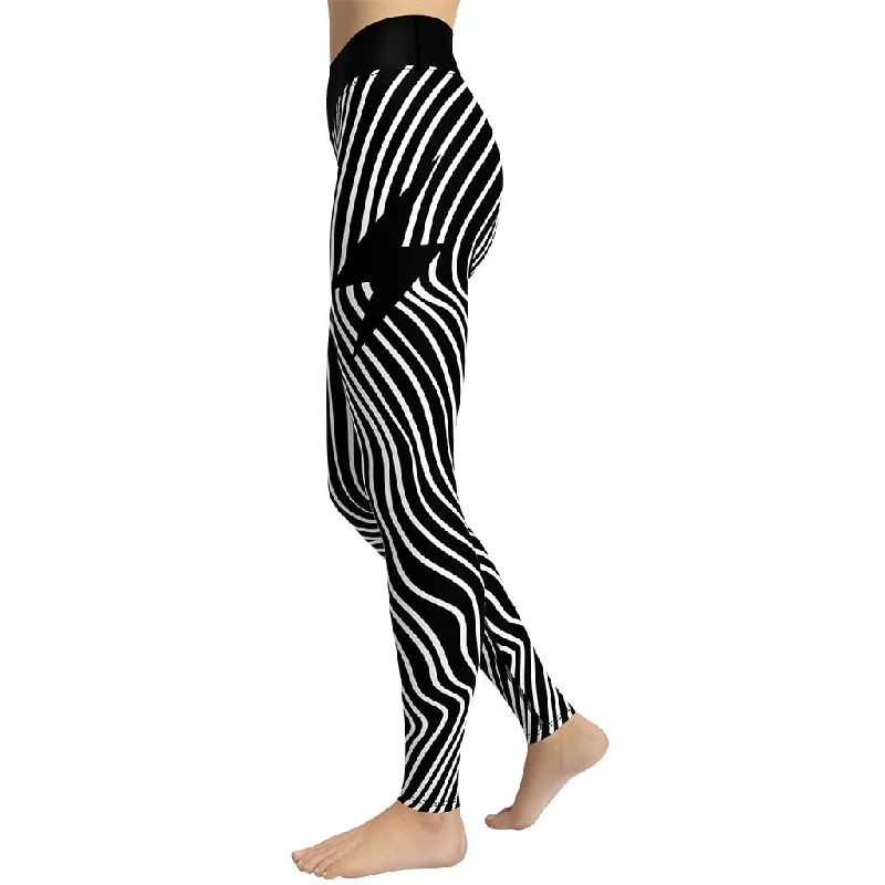 Ankle - length women leggings to pair with boots in fallMushroom Lines Yoga Leggings