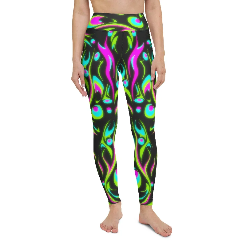 Maternity women leggings for expecting mothers' comfortNeon Frenzy Yoga Leggings