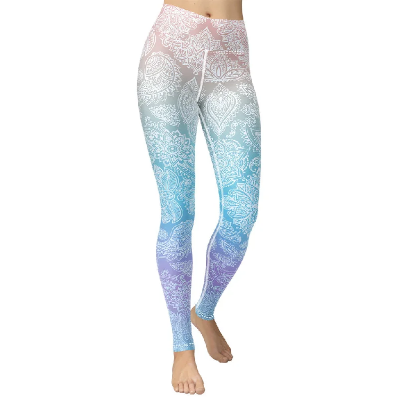 Yoga - specific women leggings with moisture - wicking fabricPastel Spiritual Yoga Leggings