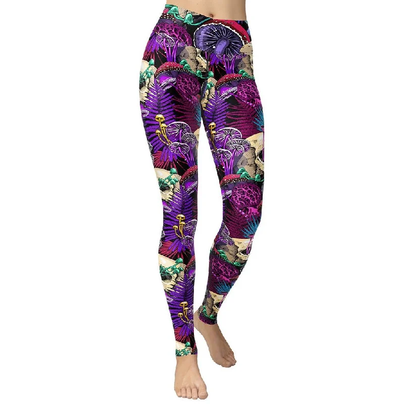 Ripped women leggings for a trendy and rebellious fashion statementPsychedelic Skulls Yoga Leggings