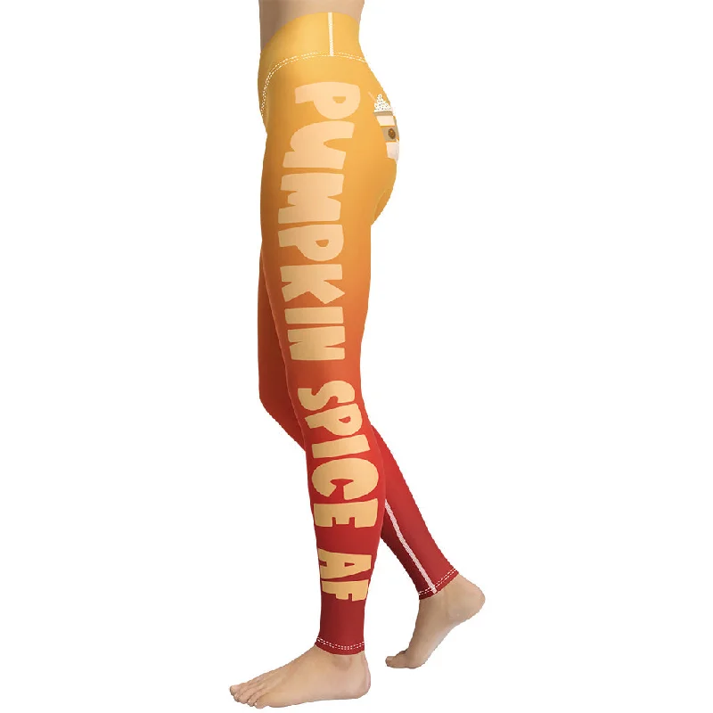 Metallic - finish women leggings for a glamorous and shiny outfitPumpkin Spice AF Yoga Leggings