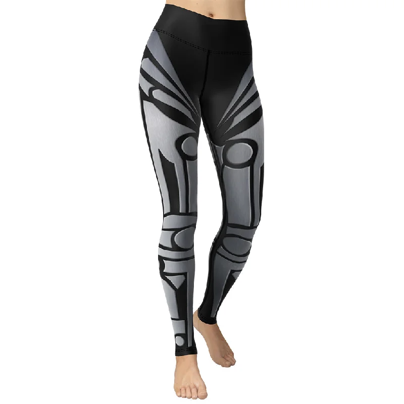 Plus - size women leggings with a comfortable and stretchy designRobo Chic Armor Yoga Leggings