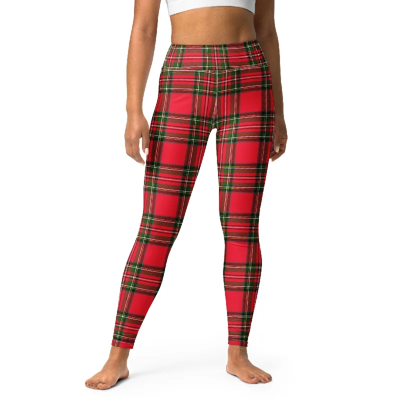 Organic cotton women leggings for an eco - friendly and soft optionRoyal Tartan Yoga Leggings