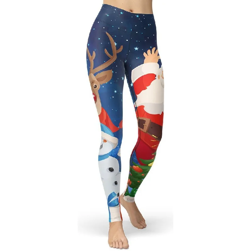 Plus - size women leggings with a comfortable and stretchy designSanta Yoga Leggings