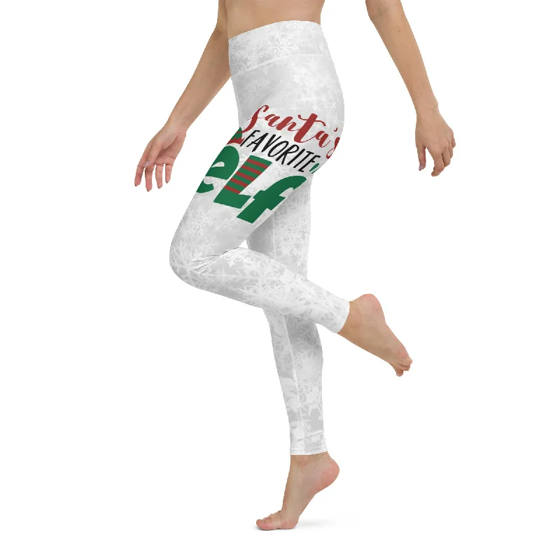 Plus - size women leggings with a comfortable and stretchy designSanta's Favorite Elf Yoga Leggings