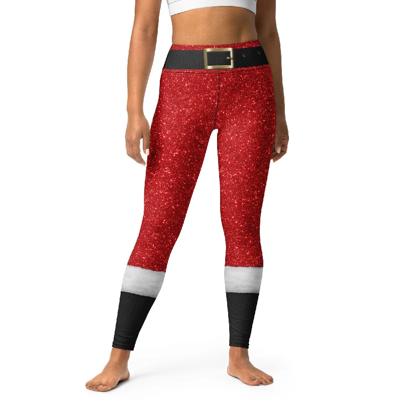 Lace - trimmed women leggings for an elegant and romantic touchSanta's Outfit Yoga Leggings