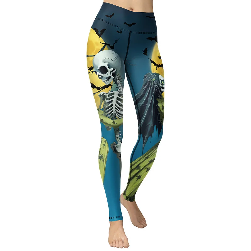 Cargo - pocket women leggings for added functionality and styleSkeleton and Zombie Yoga Leggings