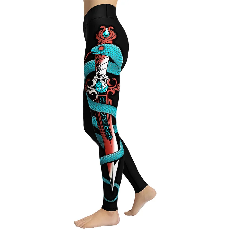 Bootcut women leggings for a unique and flattering silhouetteSnake & Sword Yoga Leggings