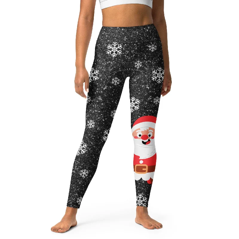 Cargo - pocket women leggings for added functionality and styleSparkly Santa Print Yoga Leggings