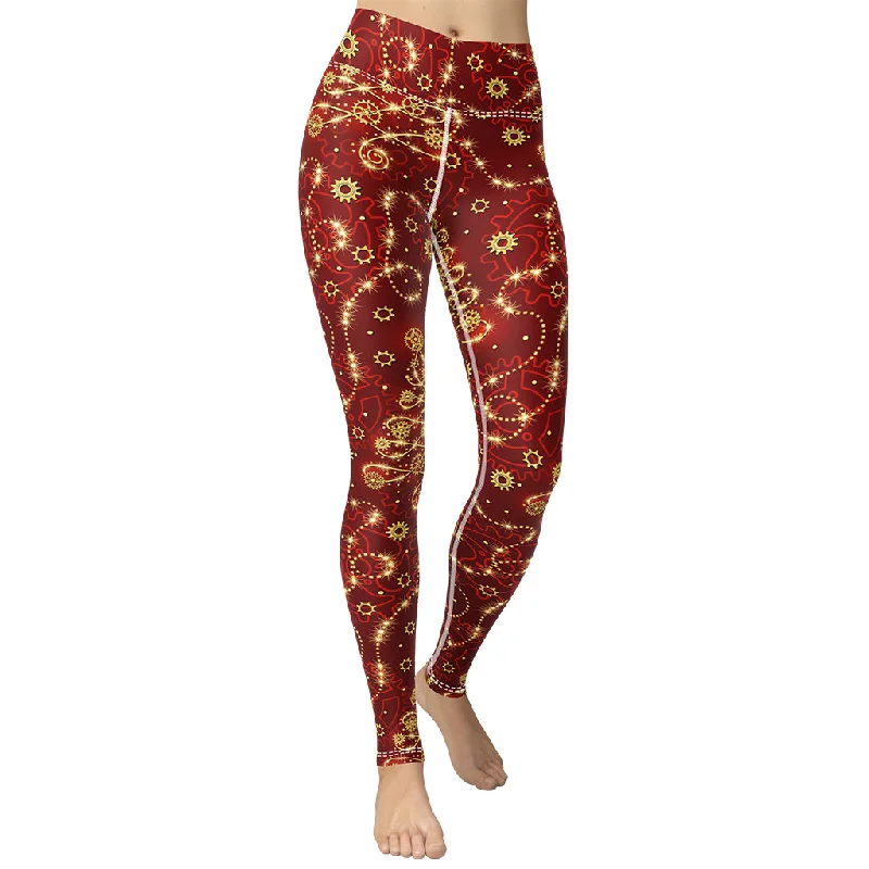 Neon - colored women leggings to stand out in workoutsSteampunk Christmas Yoga Leggings