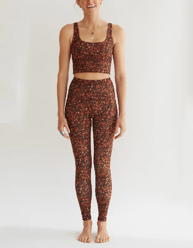 Organic cotton women leggings for an eco - friendly and soft optionAmber Bloom Yoga Leggings