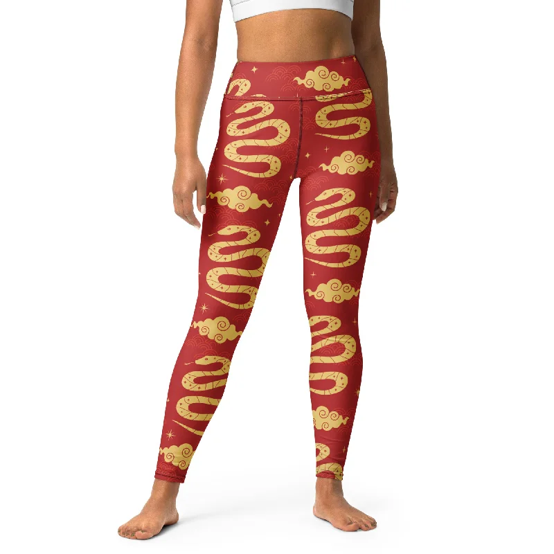 Fleece - lined women leggings for extra warmth in cold weatherYear Of The Snake Yoga Leggings