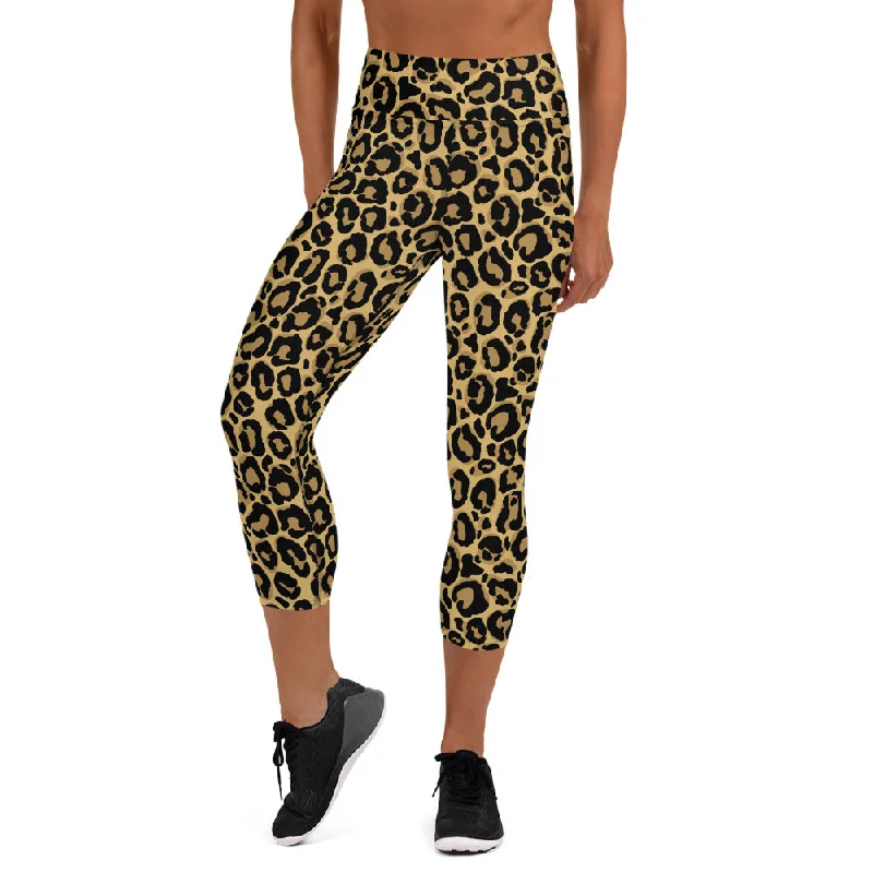 Bootcut women leggings for a unique and flattering silhouetteYoga Capri Leggings Original Leopard